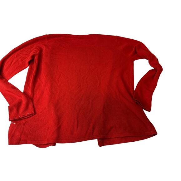 Medium Wish For Joy Holiday Sweater Red Snowman Christmas Winter Cardigan - Picture 6 of 9